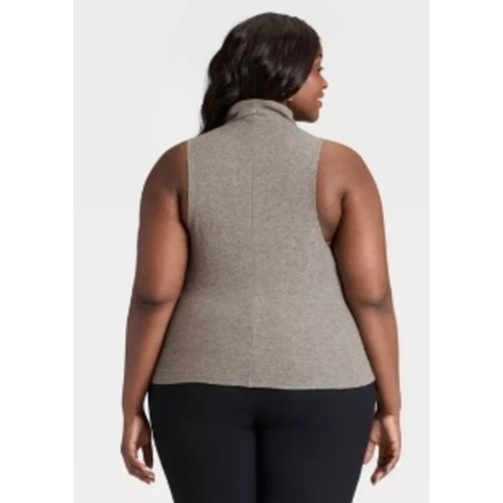 A New Day Gray Sleeveless Turtleneck Mock Neck Knit Top XXL NEW - Picture 2 of 4